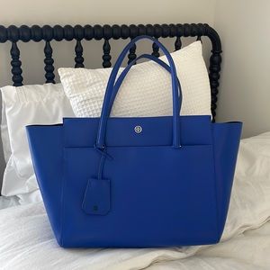 Large Blue Tory Burch Tote